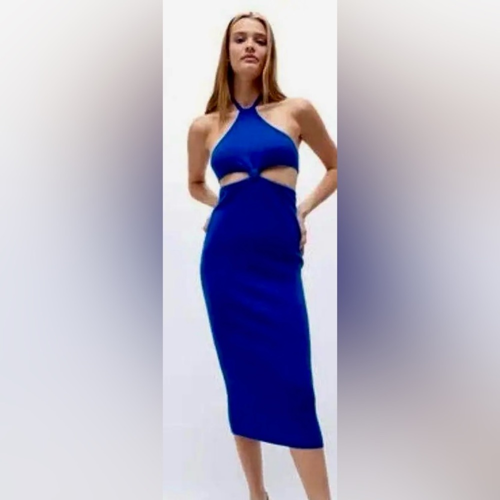 NWT Peppermayo Cobalt Margaux Knit Midi Dress, Sz 8